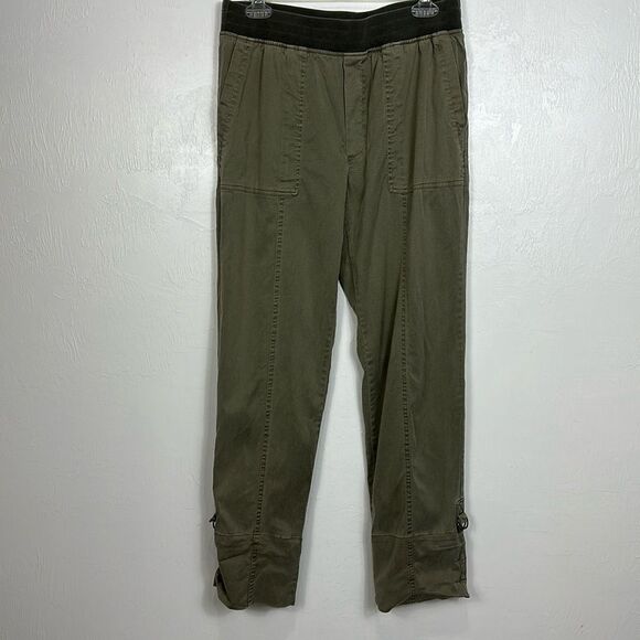 Soft Surroundings Olive Green Elastic Waist Straight Leg Pants Size M - Picture 1 of 10